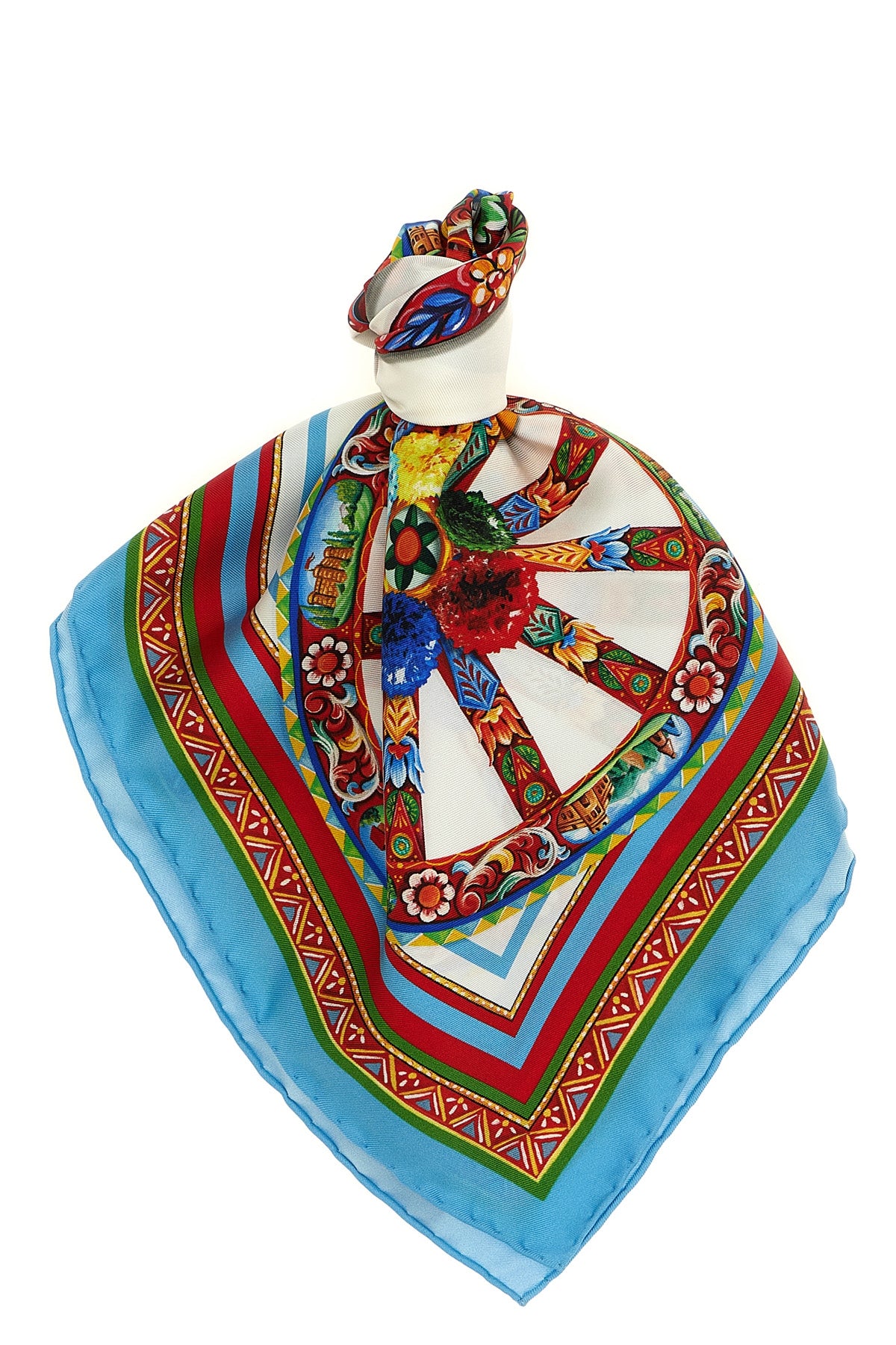 DOLCE amp; GABBANA OS carretto print silk twill scarf