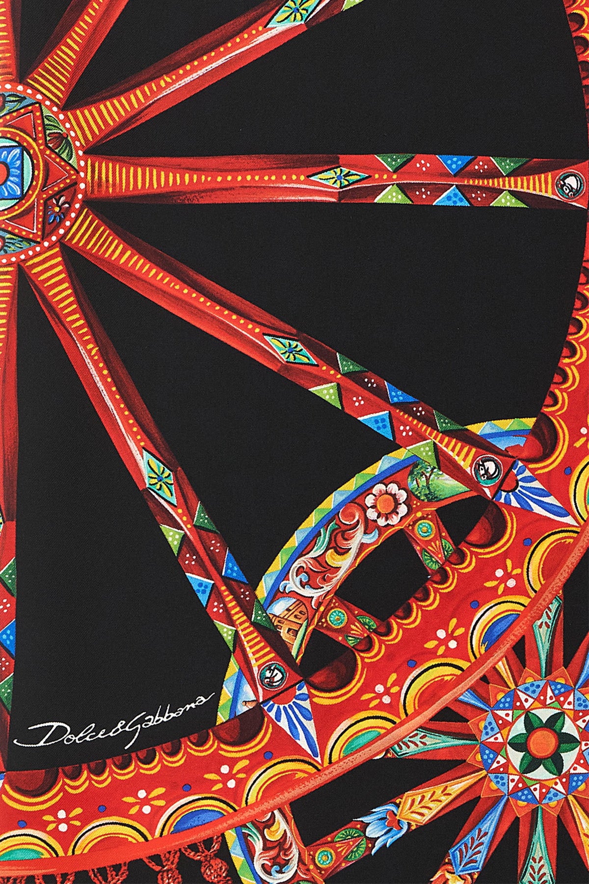 carretto print silk twill scarf