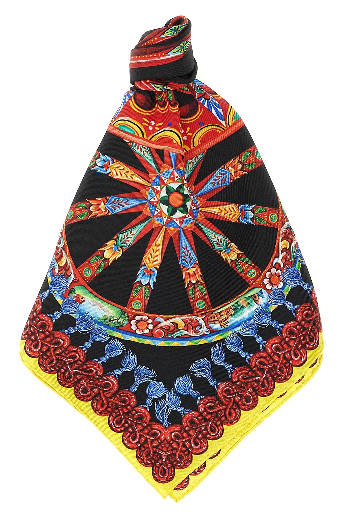 DOLCE amp; GABBANA OS carretto print silk twill scarf