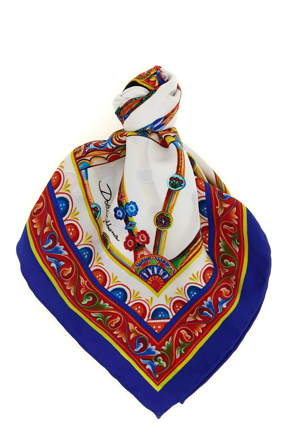 DOLCE amp; GABBANA OS carretto print silk twill scarf