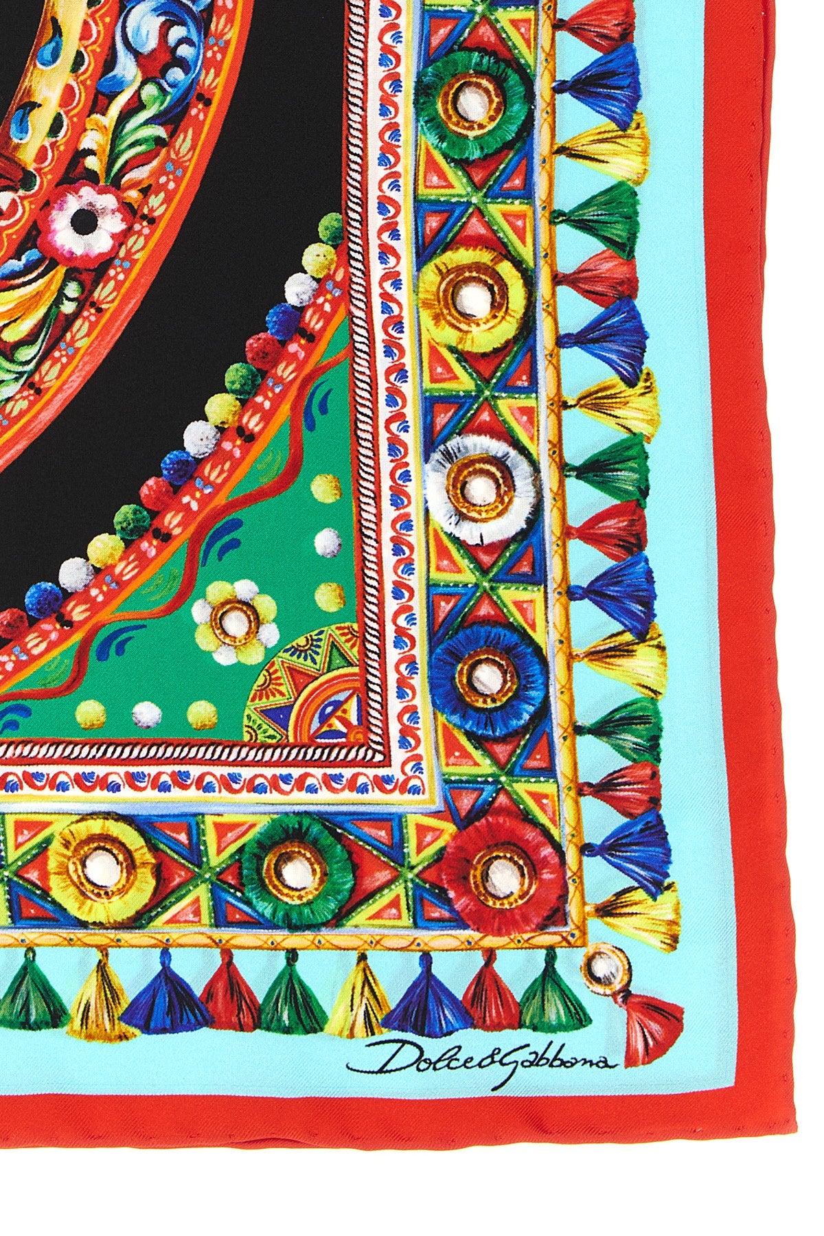 DOLCE amp; GABBANA OS carretto print silk twill scarf