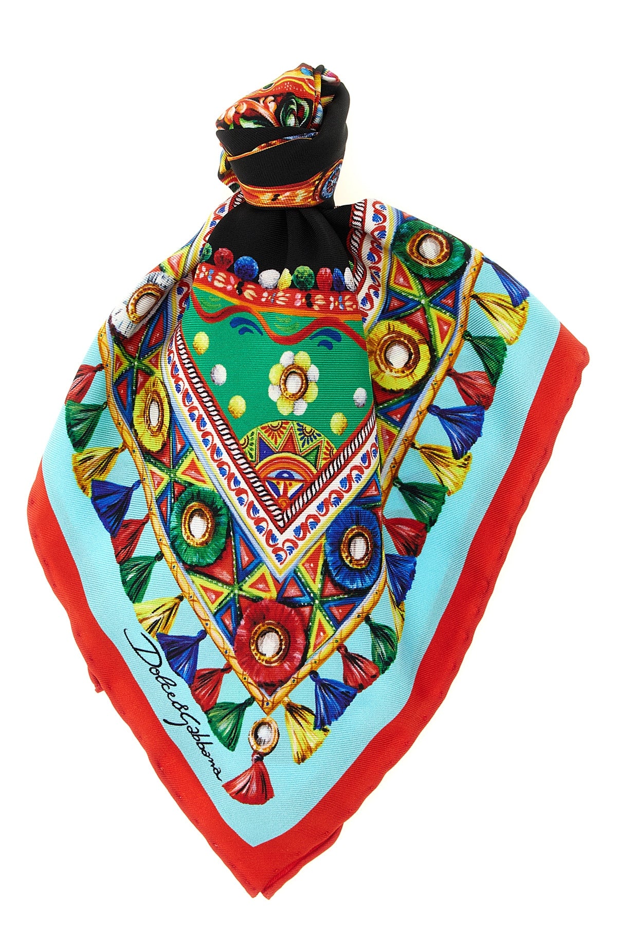 DOLCE amp; GABBANA OS carretto print silk twill scarf