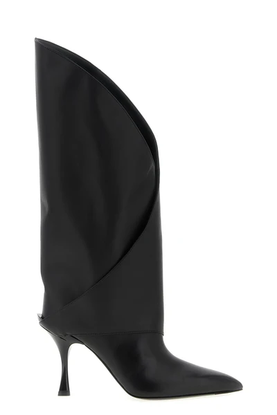 twist calf leather boots