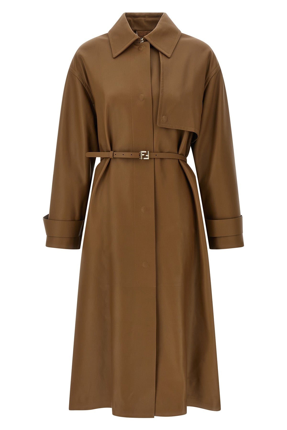 FENDI 40 nappa midi trench coat