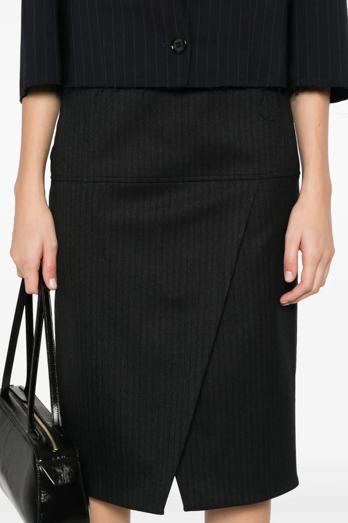 FENDI 42 pinstripe wool skirt