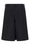 bermuda shorts in herringbone fabric