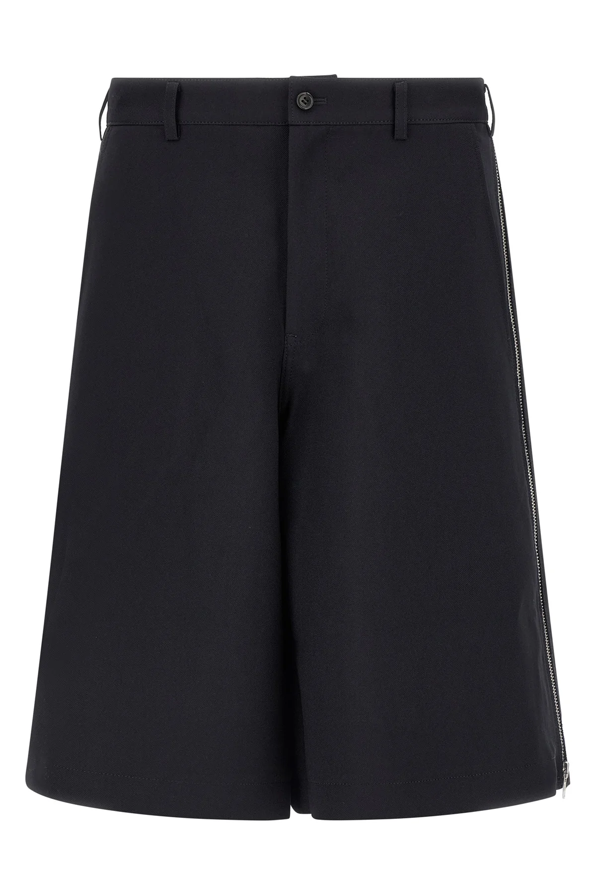 bermuda shorts in herringbone fabric