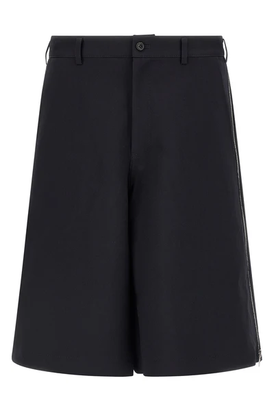 bermuda shorts in herringbone fabric