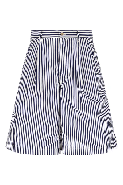 striped cotton poplin bermuda shorts
