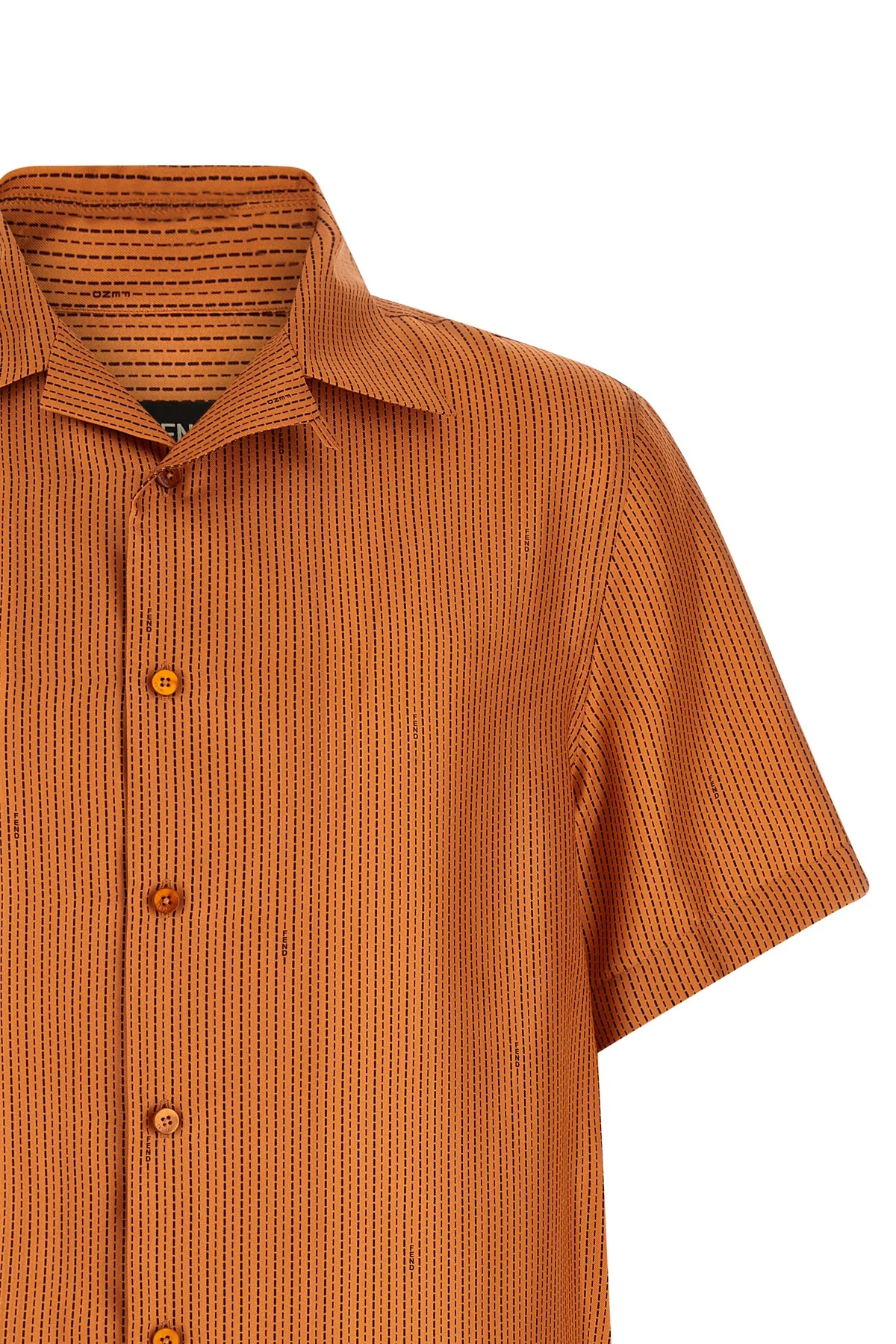 the fendi comfort silk shirt features a relaxed model defined by a classic bowli