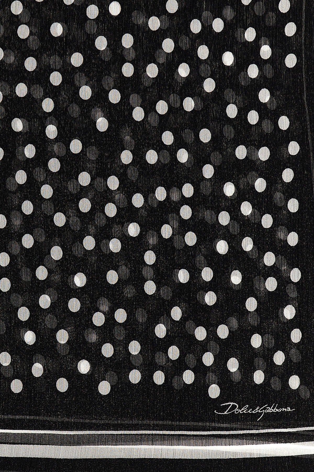 DOLCE amp; GABBANA OS polka dot silk chiffon scarf