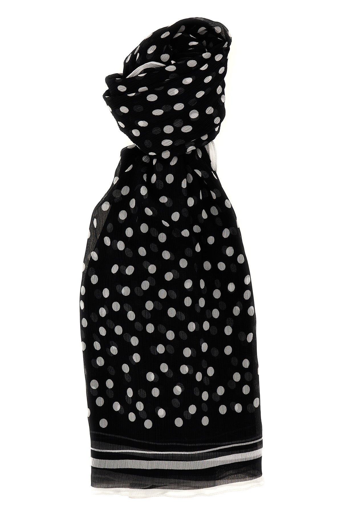 DOLCE amp; GABBANA OS polka dot silk chiffon scarf