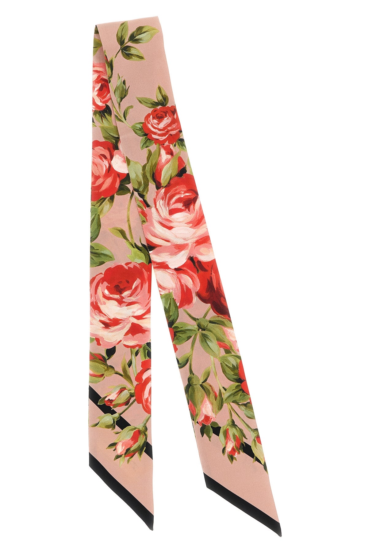 DOLCE amp; GABBANA OS bouquet rose print silk twill bandeau