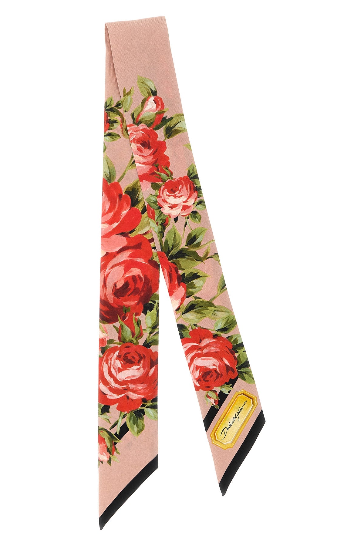 DOLCE amp; GABBANA OS bouquet rose print silk twill bandeau