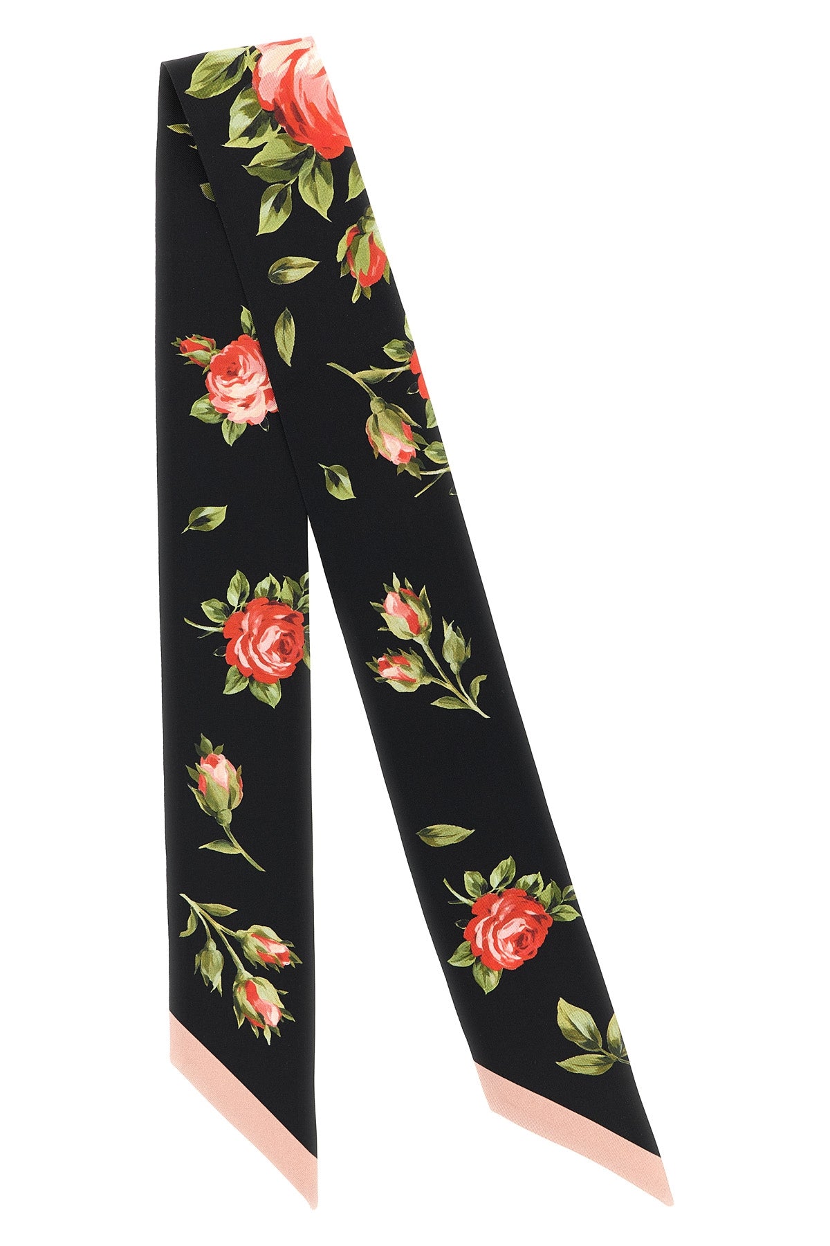 DOLCE amp; GABBANA OS bouquet rose print silk twill bandeau