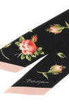 bouquet rose print silk twill bandeau