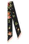 bouquet rose print silk twill bandeau