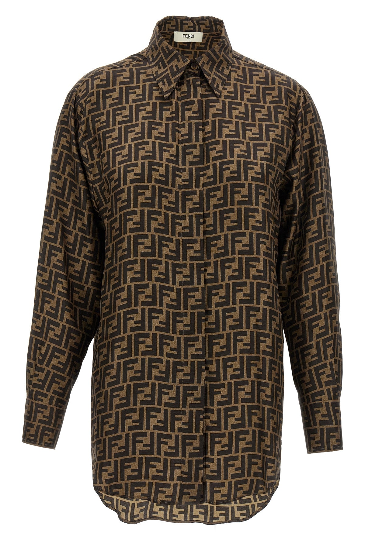 FENDI 38 silk twill shirt