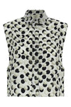 jacquard polka dot patterned silk top