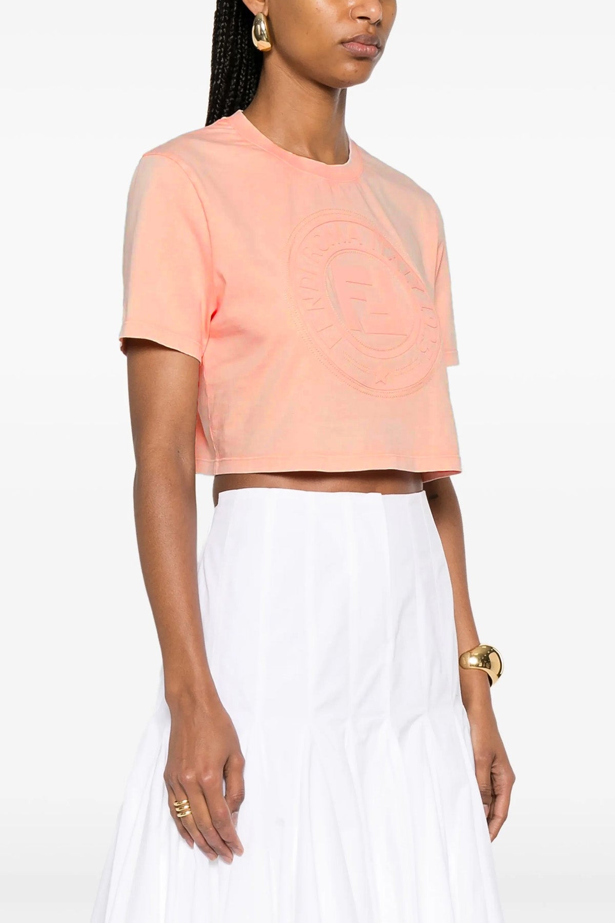 FENDI L vintage effect cotton t-shirt