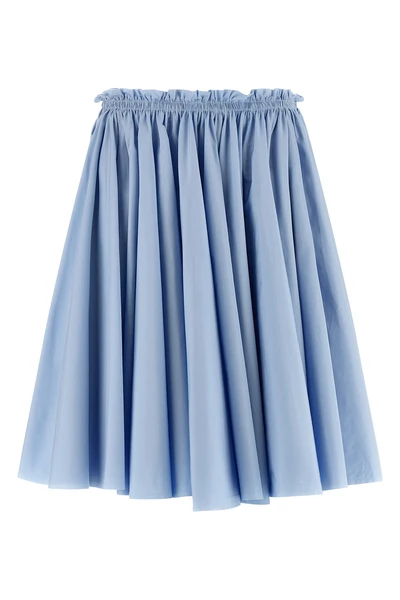 midi skirt in cotton poplin