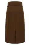 the ami paris midi skirt defines a structured pencil silhouette through the use