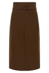 the ami paris midi skirt defines a structured pencil silhouette through the use