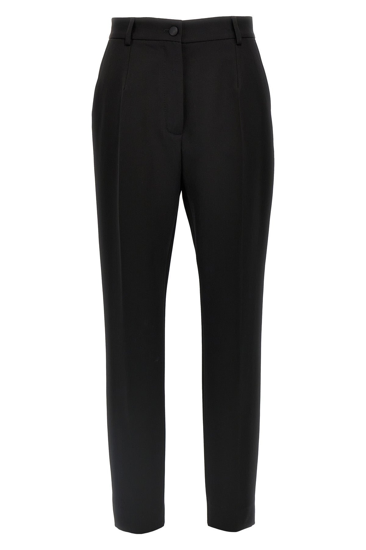 high-waisted tuxedo wool gabardine pants
