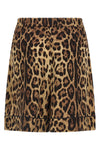 leopard print silk shorts