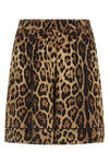 leopard print silk shorts