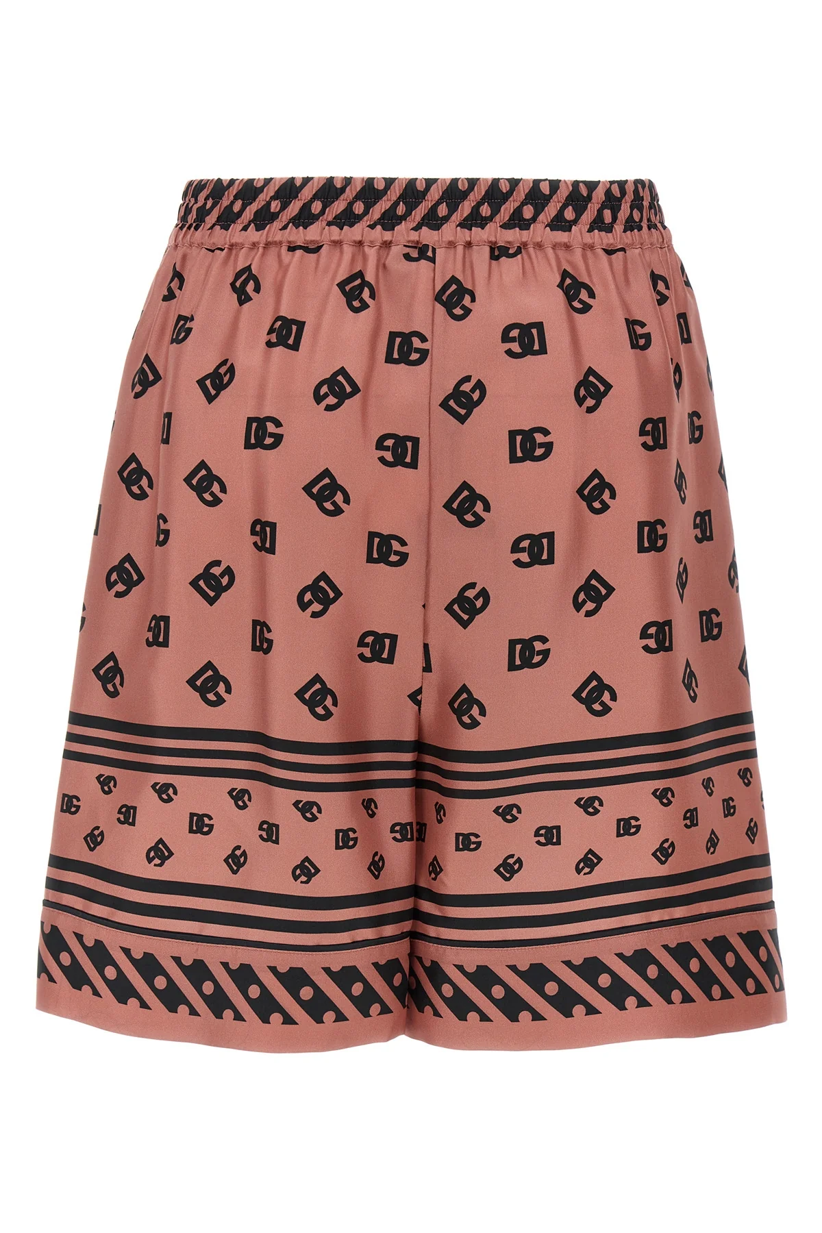 all over dg logo jacquard silk satin bermuda shorts