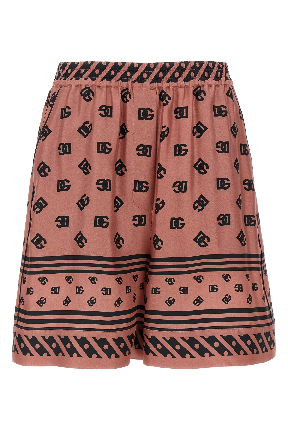 all over dg logo jacquard silk satin bermuda shorts
