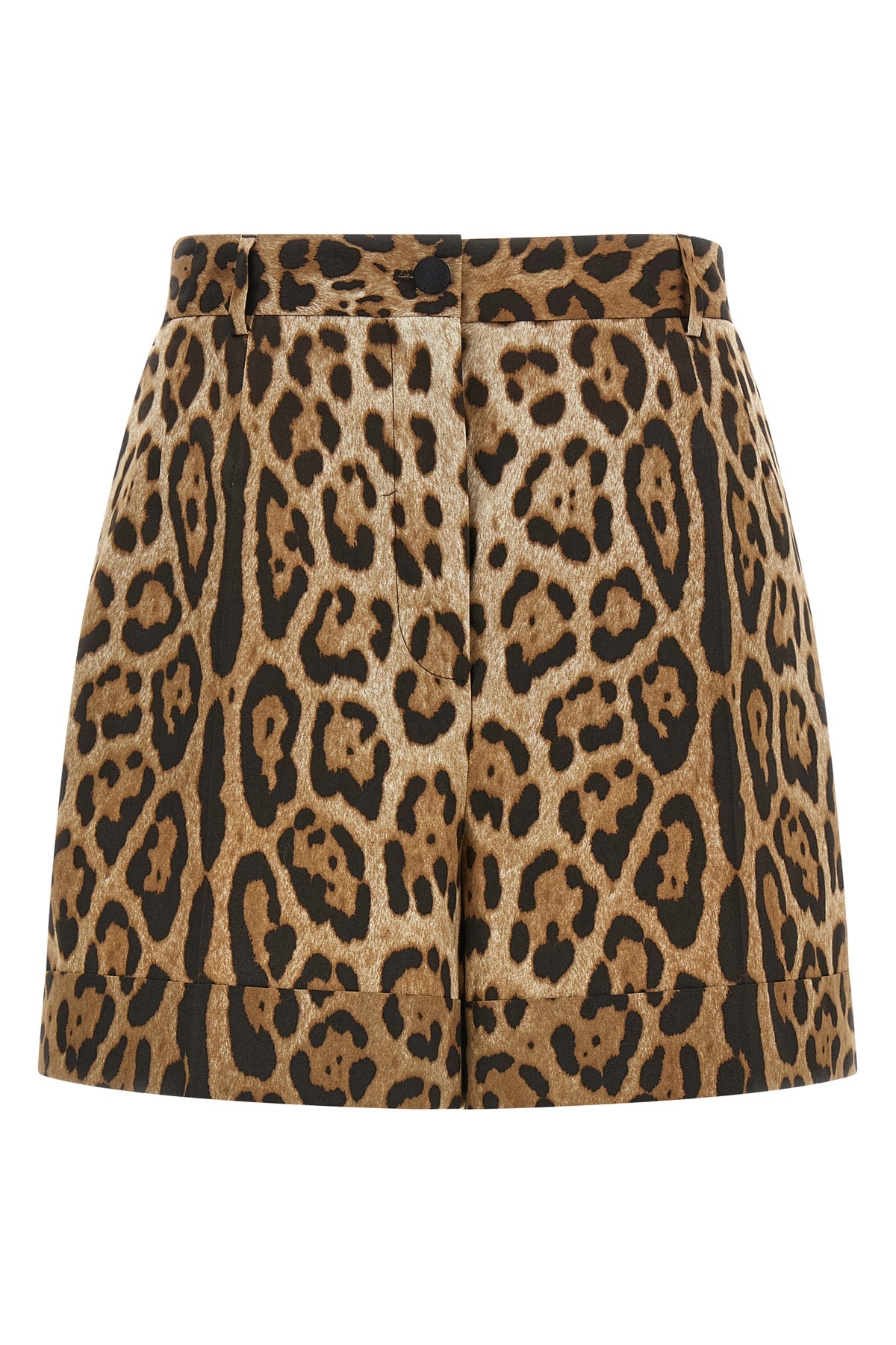 DOLCE amp; GABBANA 38 cotton poplin shorts in the iconic animal print