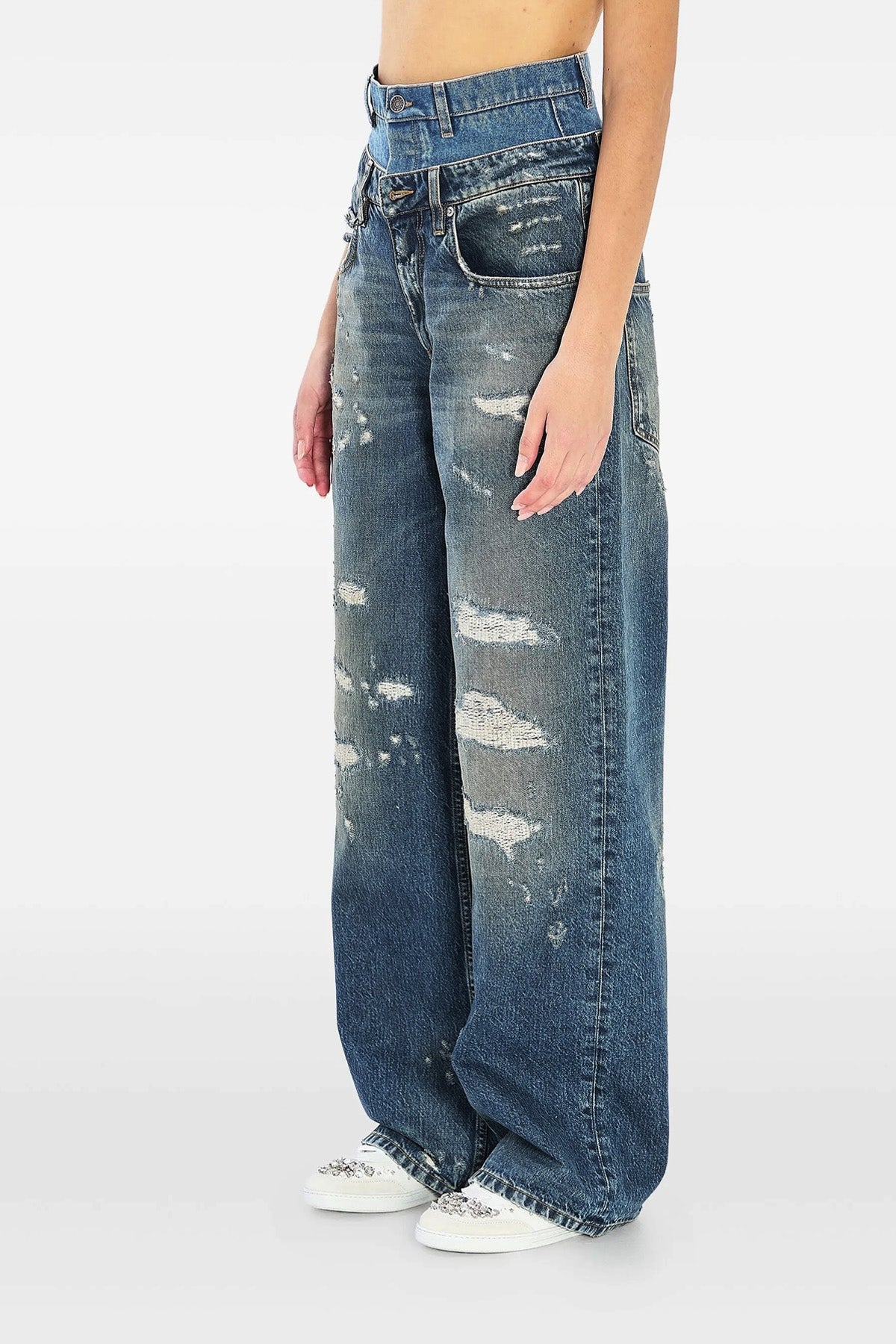 DOLCE amp; GABBANA 36 used-effect stonewashed cotton denim jeans