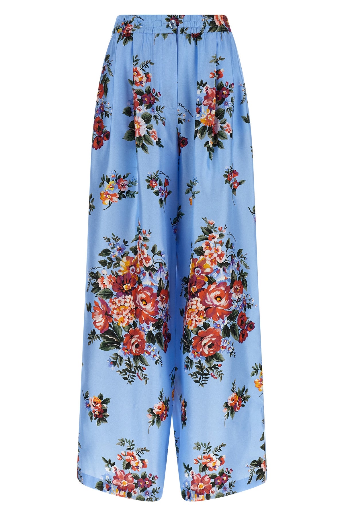 DOLCE amp; GABBANA 42 all-over mazzo di fiori print silk twill trousers