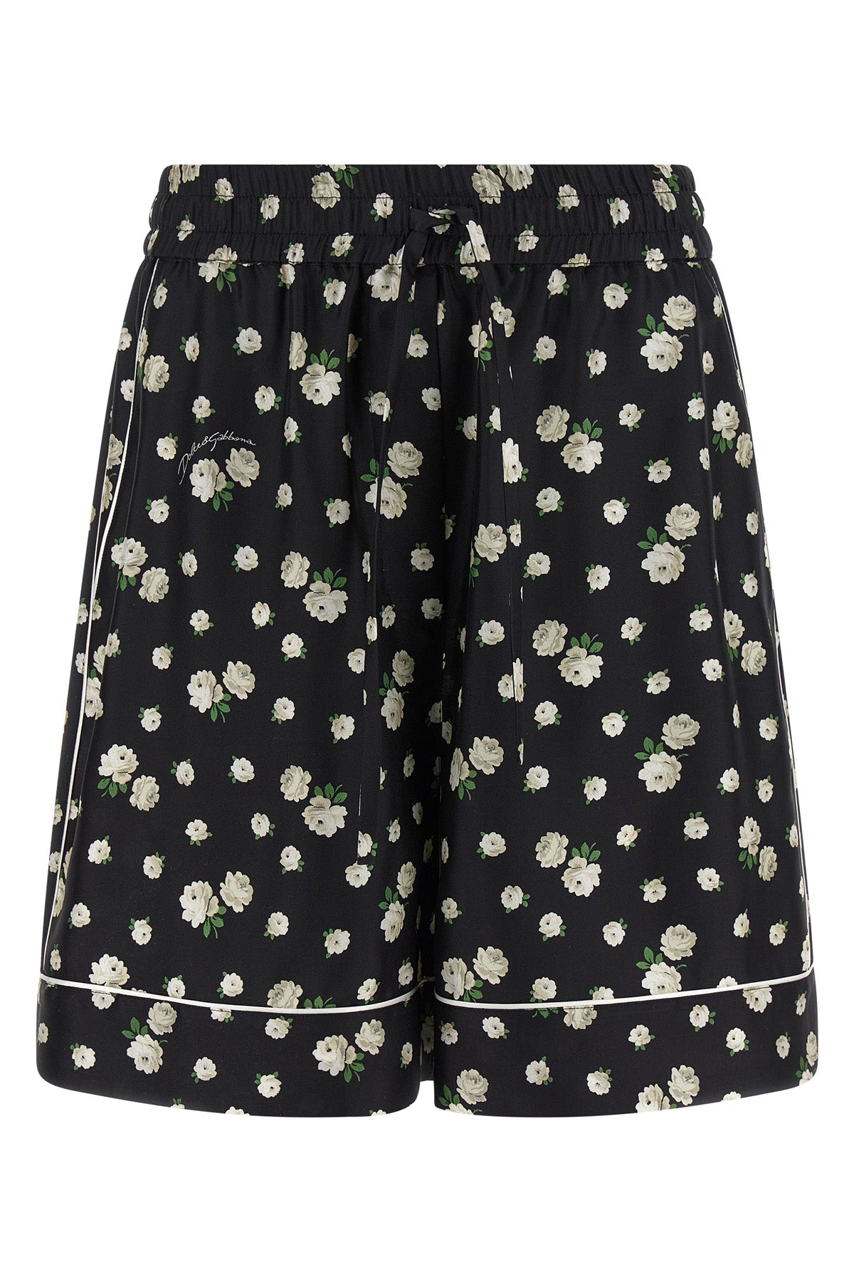 DOLCE amp; GABBANA 38 vanity bermuda shorts in all-over fiorellini print silk twill