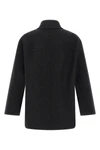 double mélange wool felt coat