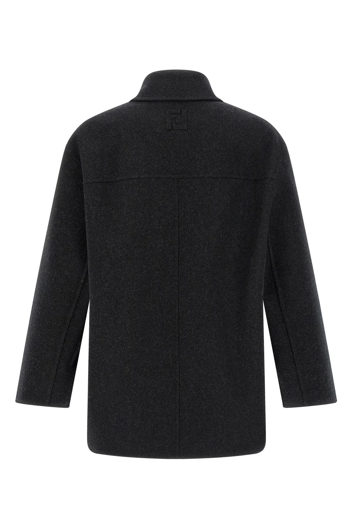 double mélange wool felt coat