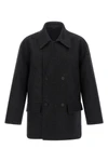 double mélange wool felt coat