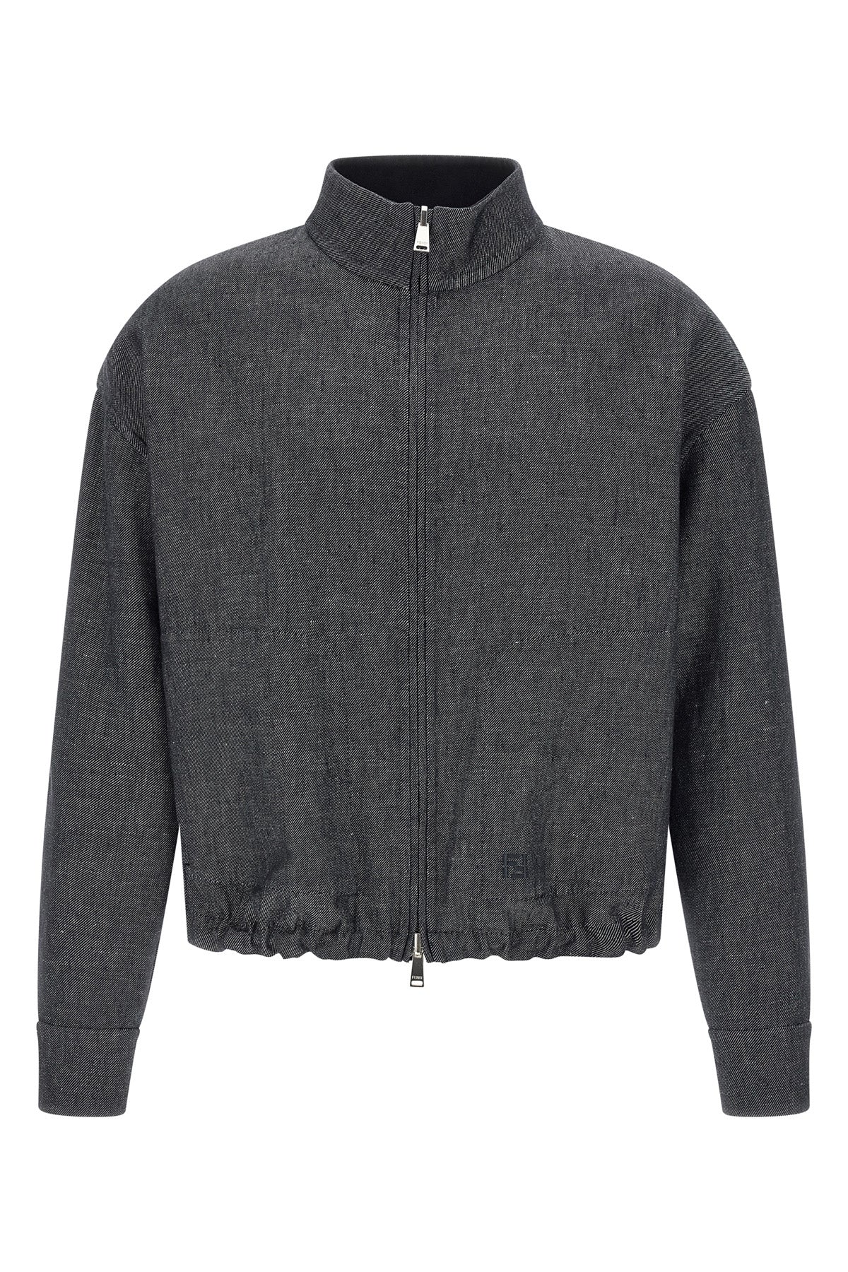FENDI 50 reversible blouson in denim fabric and linen and cotton fabric
