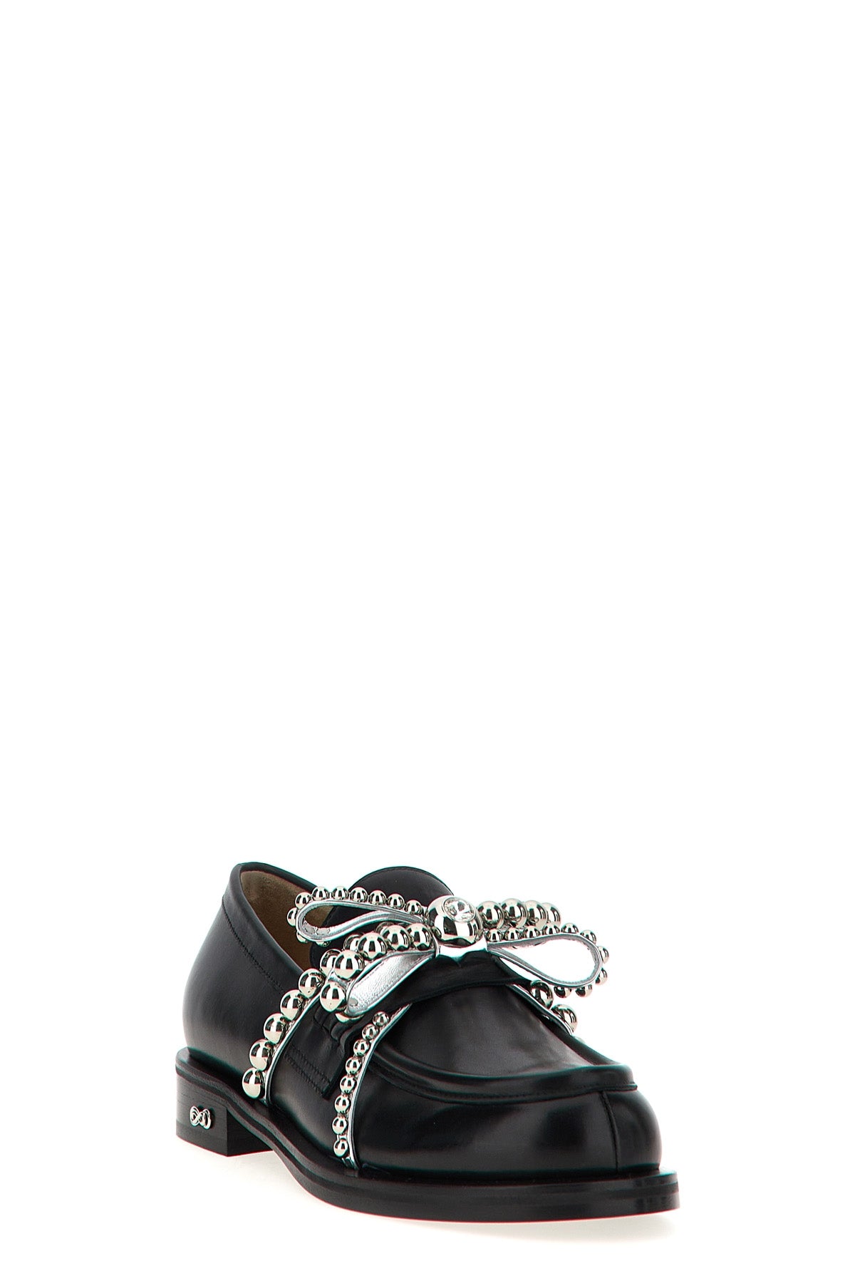 MACH amp; MACH 36 crystal studs leather loafers
