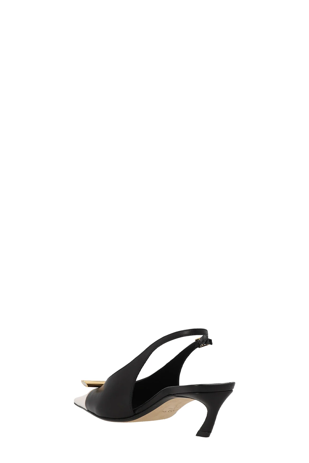 LANVIN 36 bico two-color leather slingbacks