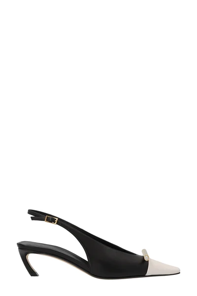 bico two-color leather slingbacks