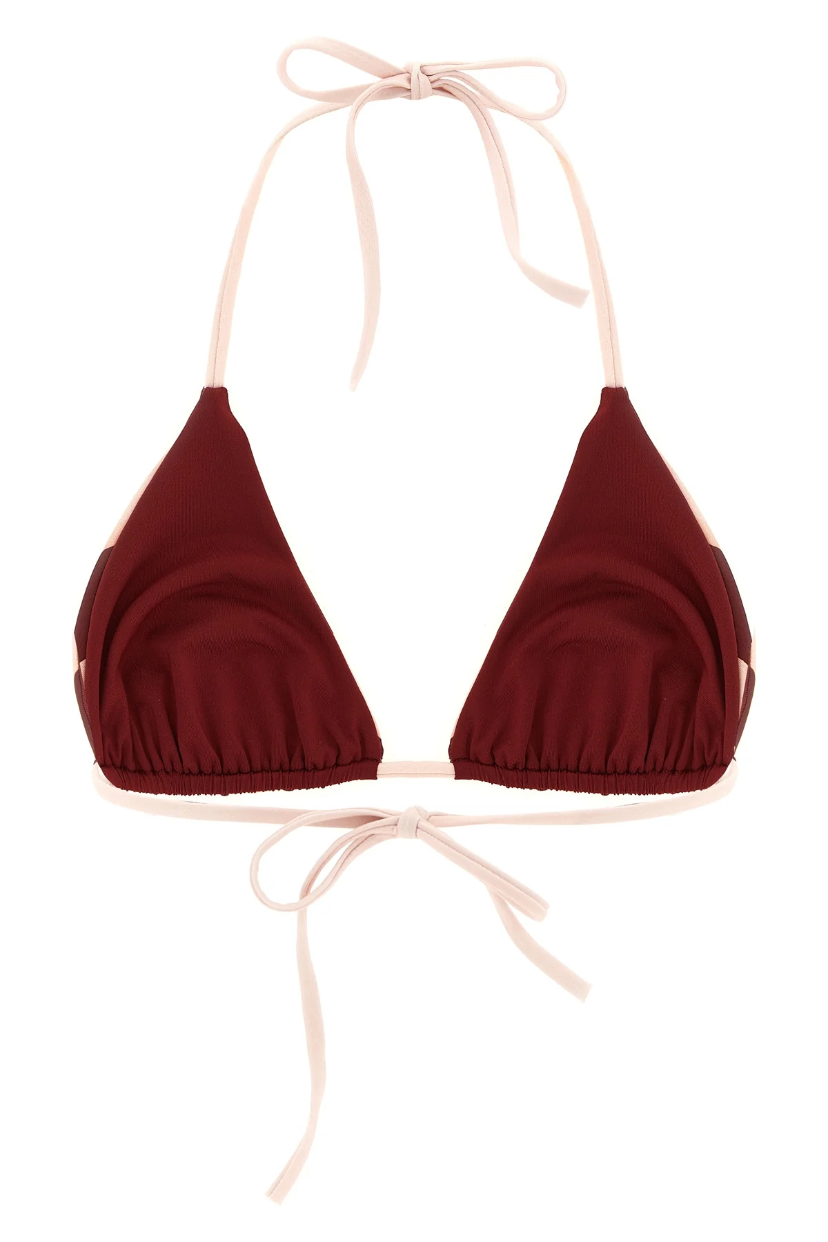 fendis triangle bikini top defines the codes of luxury beachwear through a high