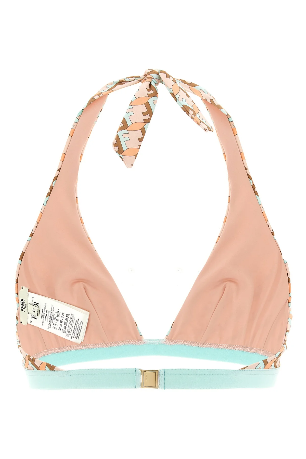 FENDI 38 the fendi bikini top redefines beachwear aesthetics through a triangle silhouett