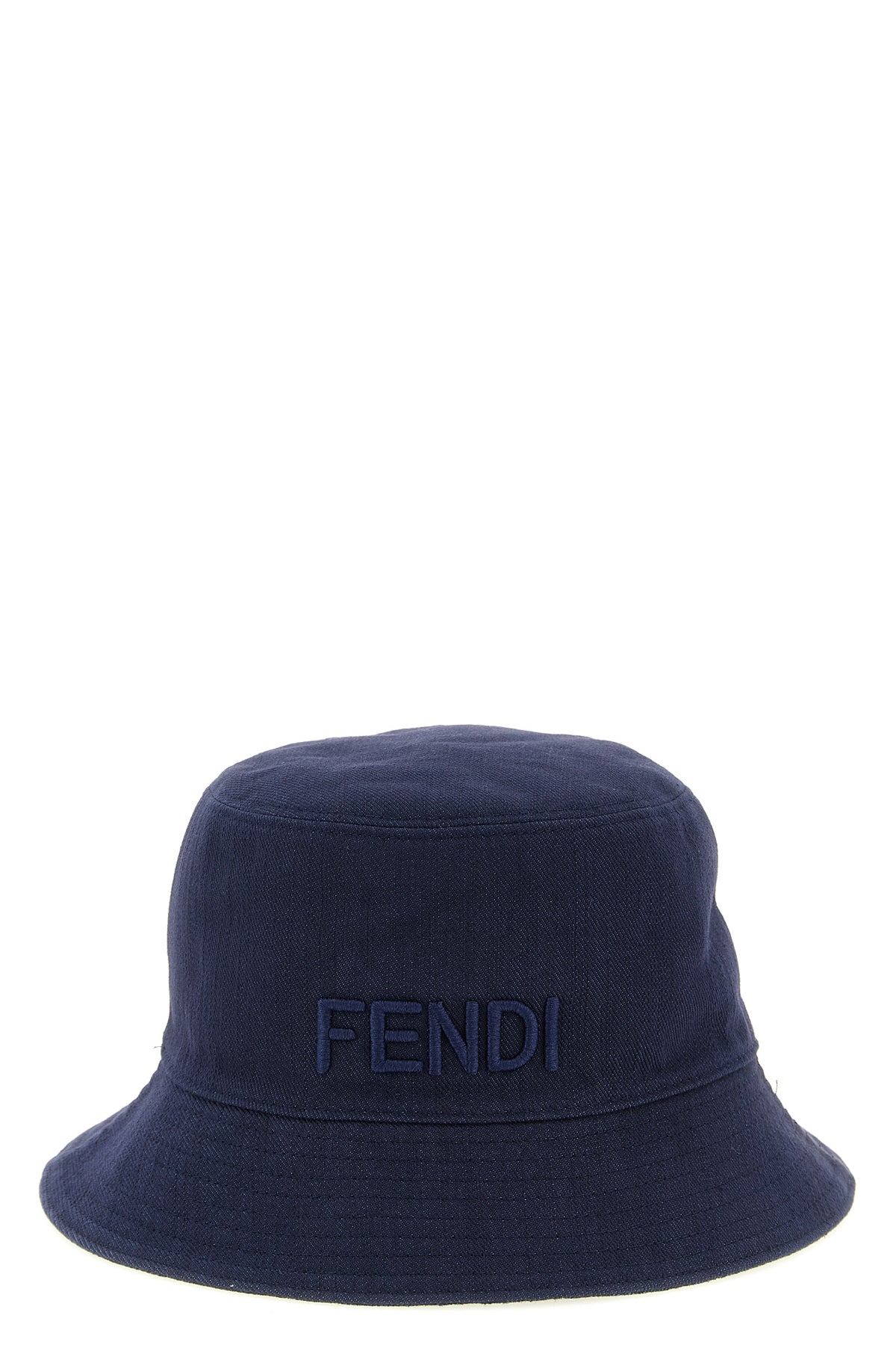 reversible bucket hat in cotton denim