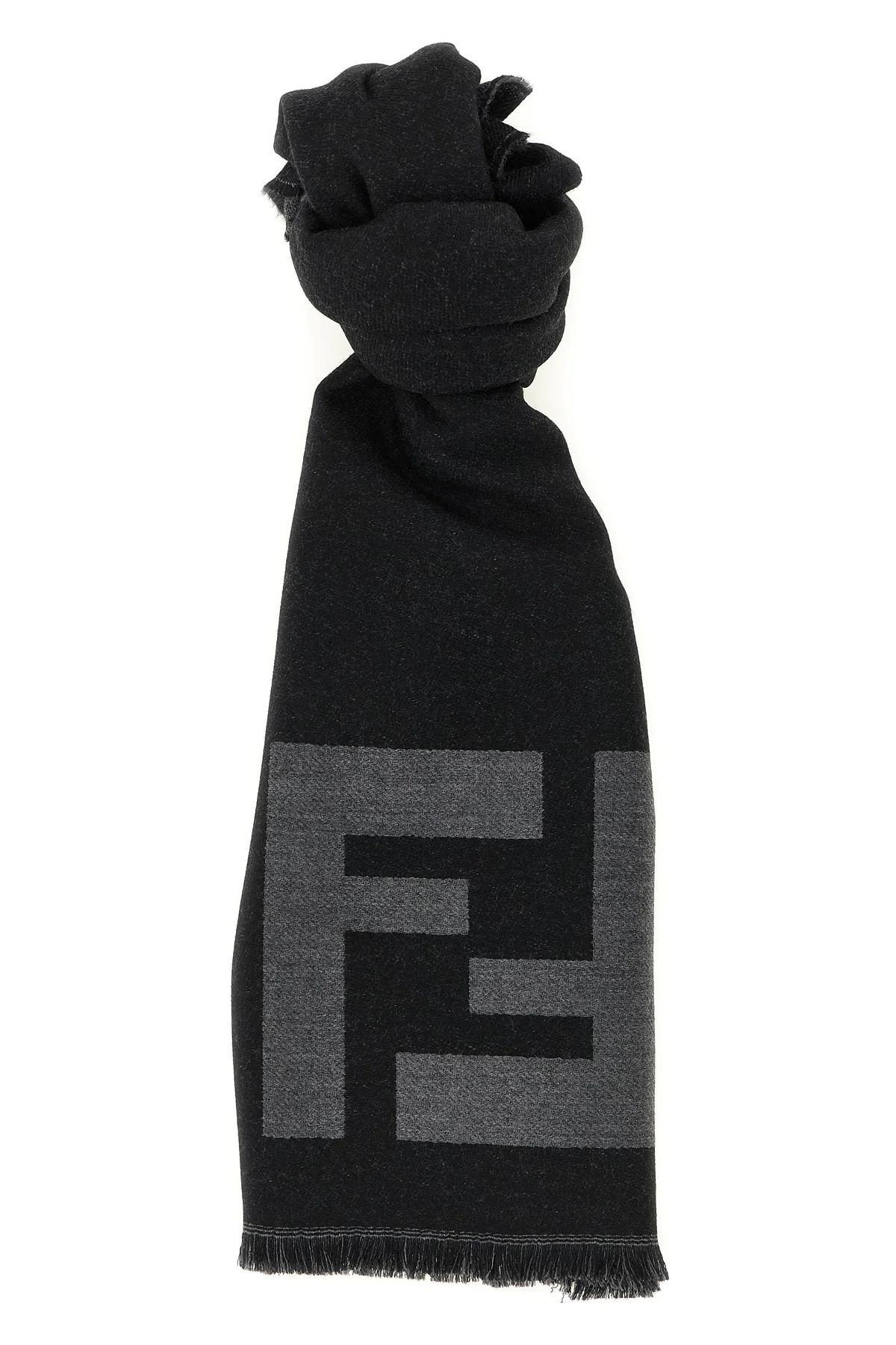 FENDI OS fine wool jacquard scarf
