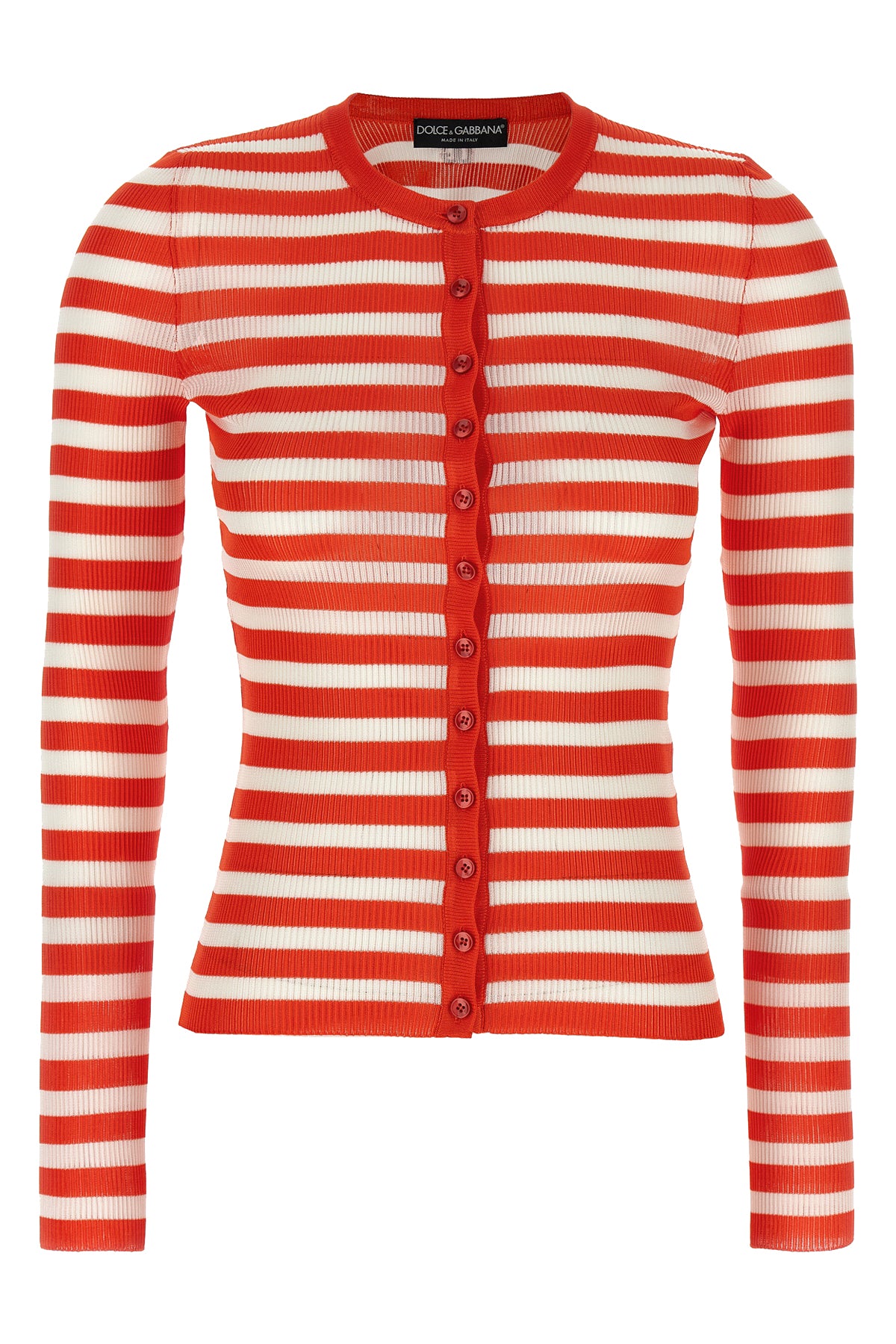DOLCE amp; GABBANA 40 striped stretch viscose cardigan