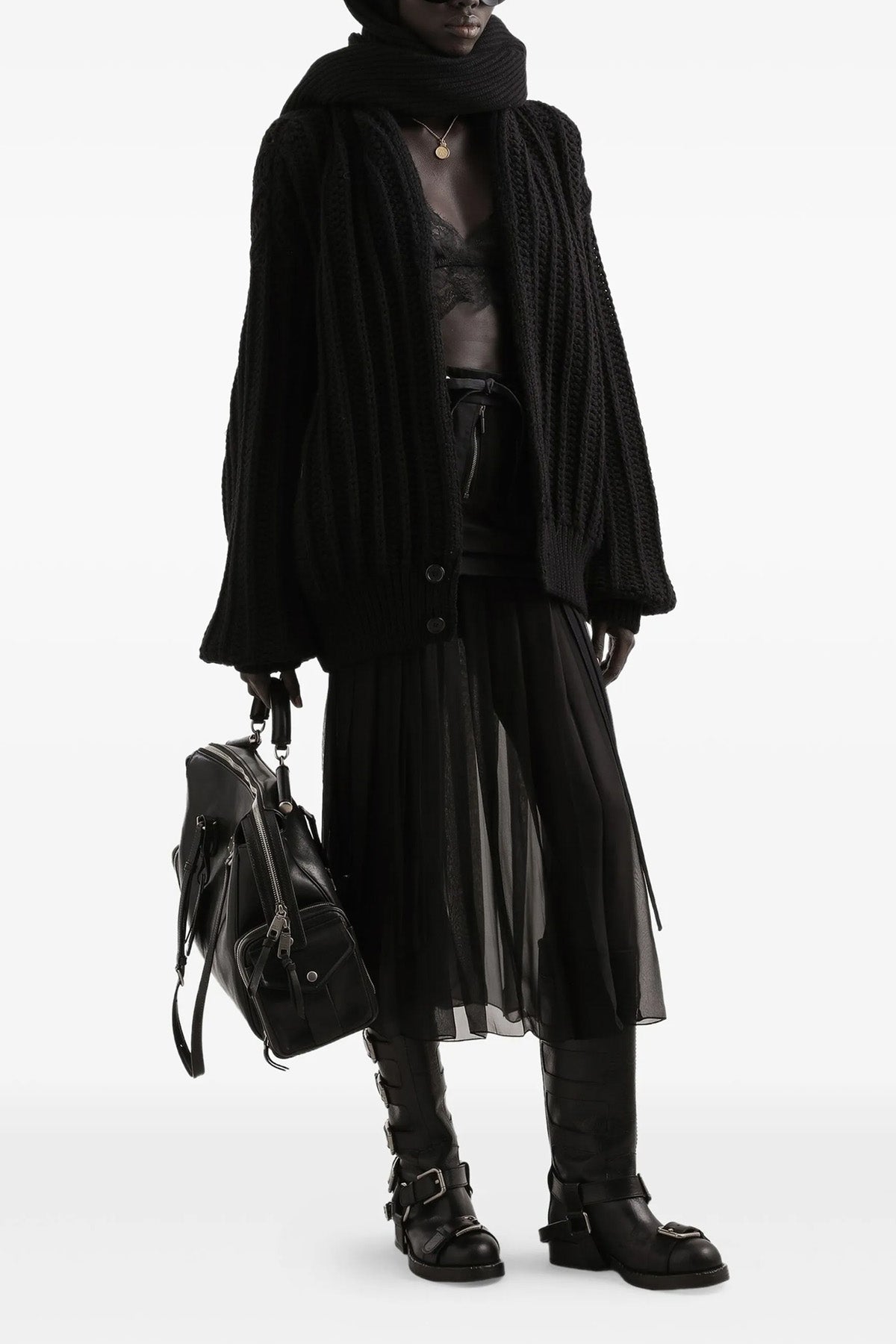 coarse wool cardigan