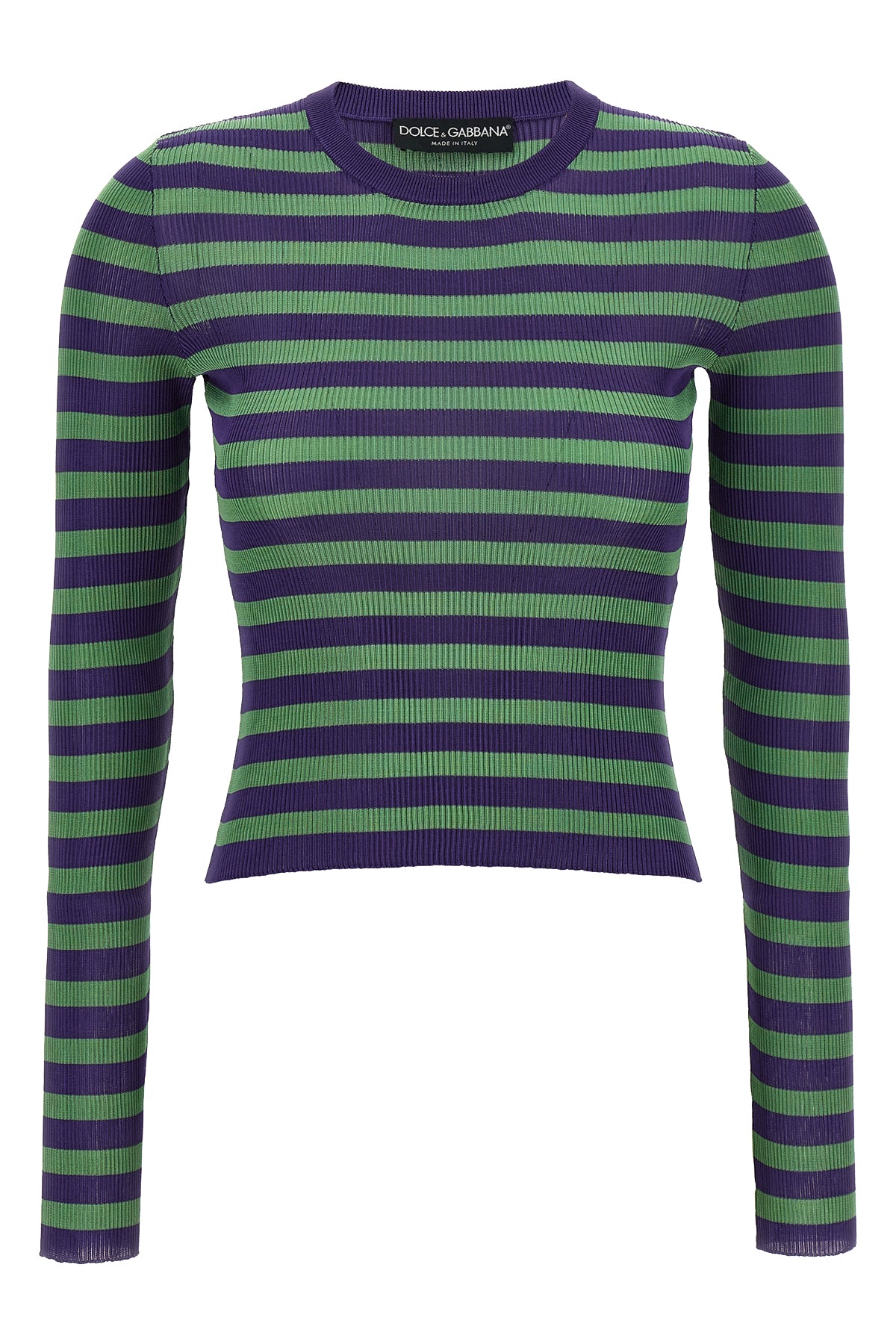 DOLCE amp; GABBANA 42 striped stretch viscose ribbed sweater